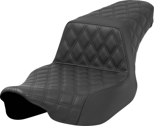 SADDLEMEN Step-Up Seat - Full Latice Stitch - Black - Extended Reach - FL '23-'24 823-07E-175