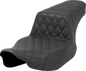SADDLEMEN Step-Up Seat - Full Latice Stitch - Black - Extended Reach - FL '23-'24 823-07E-175