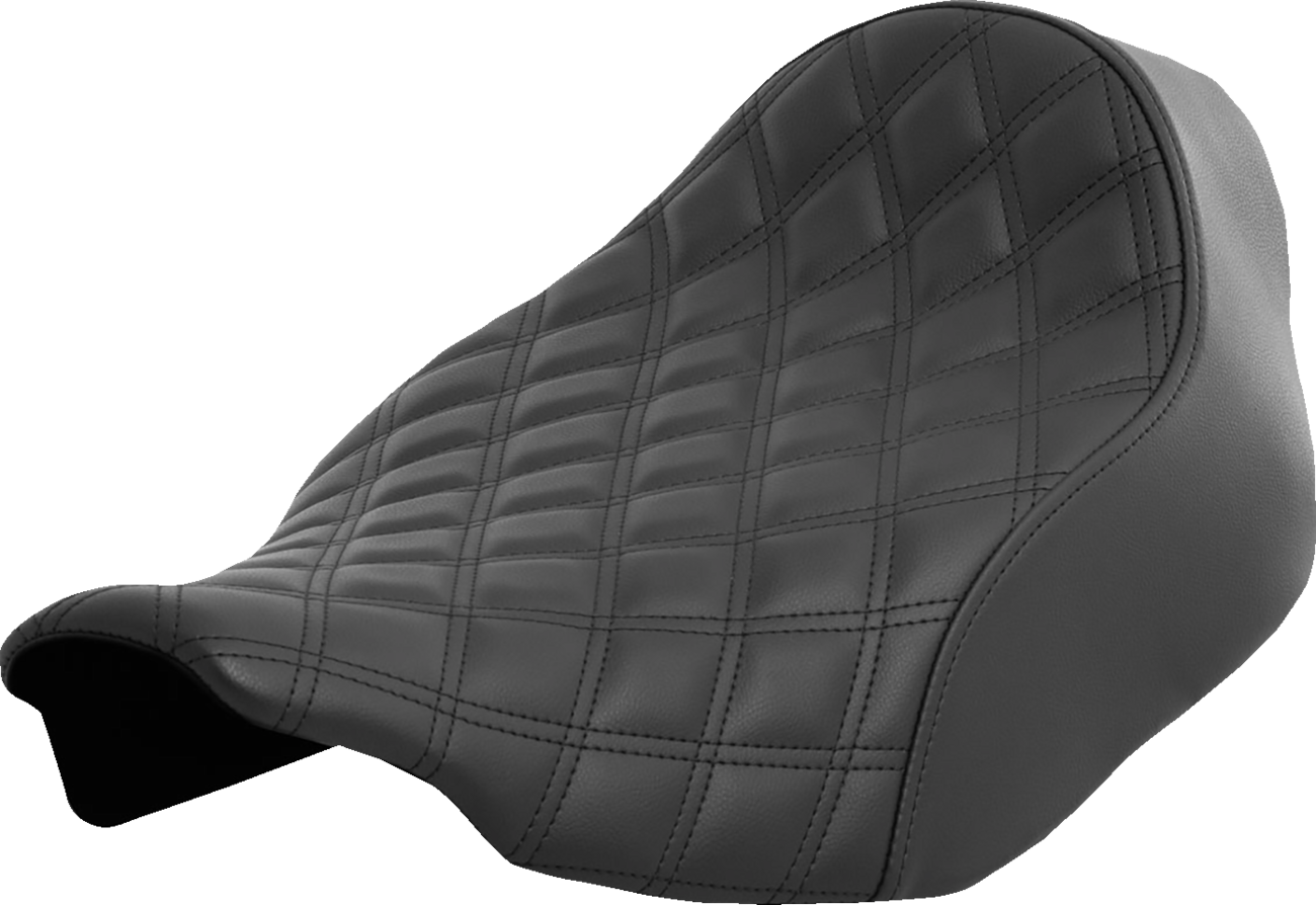 SADDLEMEN Renegade™ Solo Seat - Lattice Stitched - Black - FLT/FLH '23-'24 823-07-002LS