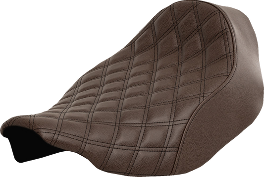SADDLEMEN Renegade™ Solo Seat - Lattice Stitched - Brown - FLT/FLH '23-'24 823-07-002BLS