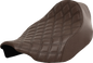 SADDLEMEN Renegade™ Solo Seat - Lattice Stitched - Brown - FLT/FLH '23-'24 823-07-002BLS