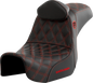 SADDLEMEN Pro Series SDC Performance Seat - w/ Backrest - Red Stitch - Dyna '06-'17 SC80604REDRT