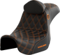SADDLEMEN Pro Series SDC Performance Seat - w/ Backrest - Orange Stitch - Dyna '06-'17 SC80604ORART