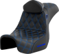 SADDLEMEN Pro Series SDC Performance Seat - w/ Backrest - Blue Stitch - Dyna '06-'17 SC80604BLURT
