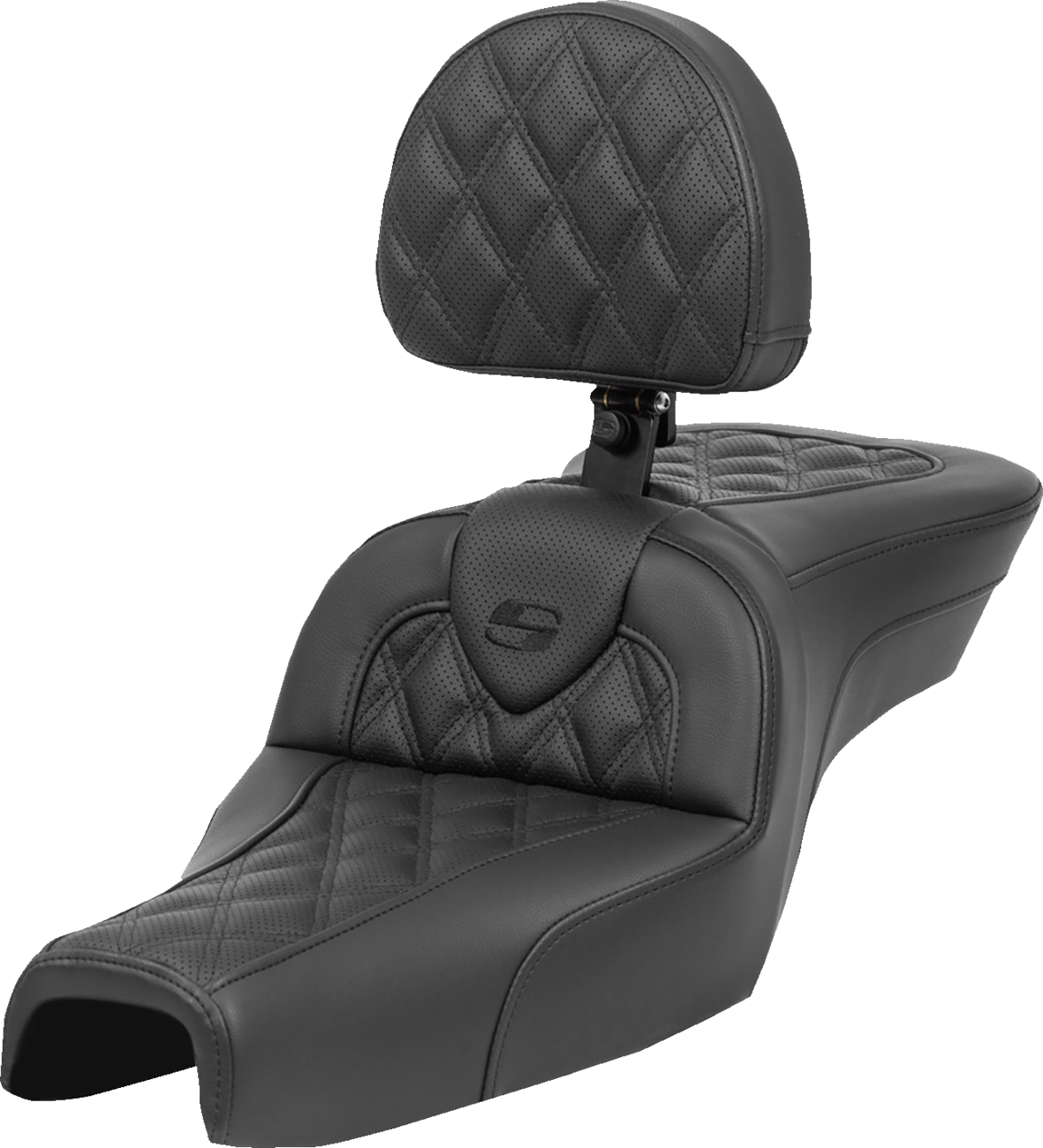 SADDLEMEN Roadsofa™ Seat - with Backrest - Lattice Stitch - XL '04-'22 807-03-182BR