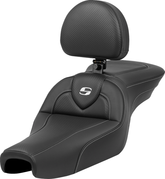 SADDLEMEN Roadsofa™ Seat - with Backrest - Carbon Fiber - XL '04-'22 807-11-185BR