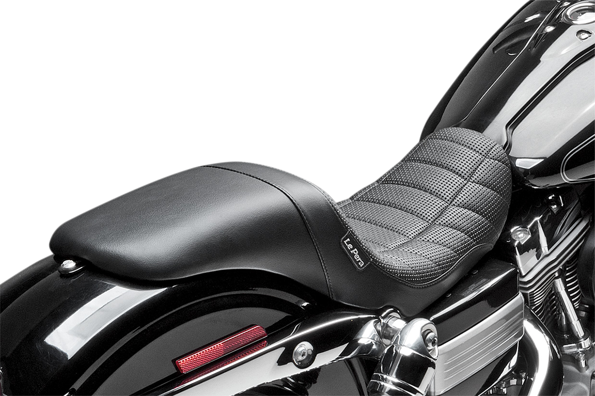 LE PERA Daytona Sport Seat - Flat Track Stitch - Black - Dyna '06-'17 LK-512TRKPT