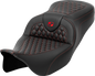 SADDLEMEN RoadSofa™ Seat - Honeycomb - Red Stitch - without Backrest - FLH/FLT '08-'23 808-07B-18904