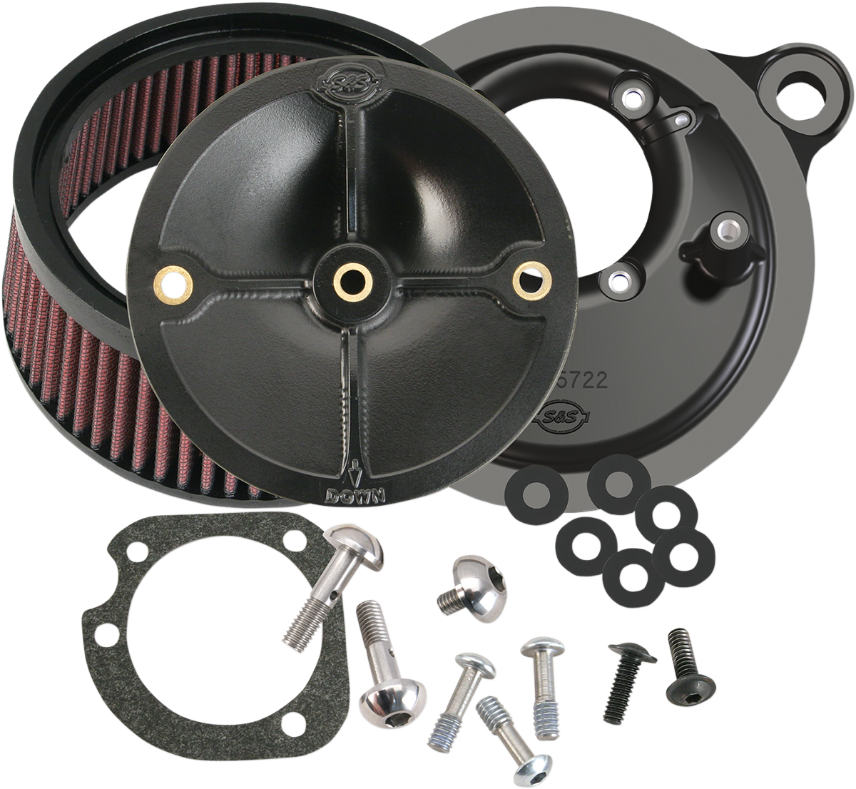 S&S CYCLE Super Stock™ Stealth Air Cleaner Kit - Black 170-0060
