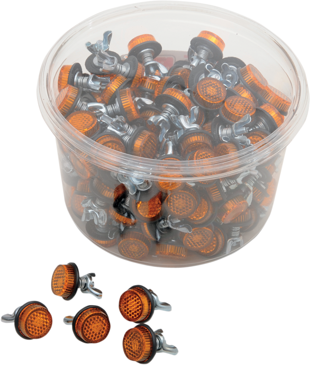 CHRIS PRODUCTS License Plate Reflectors - 150 Pack Tub - Amber (Part No. CH150A)