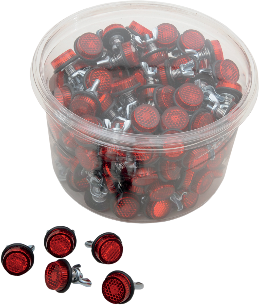 CHRIS PRODUCTS License Plate Reflectors - 150 Pack Tub - Red (Part Number: CH150R)
