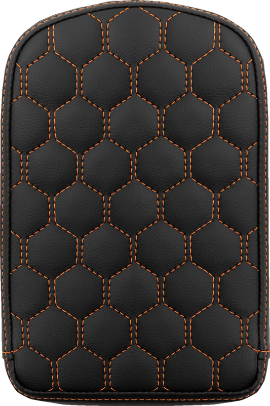 SADDLEMEN RoadSofa™ Sissy Bar Pad - Honeycomb - Orange Stitching 041149ORA