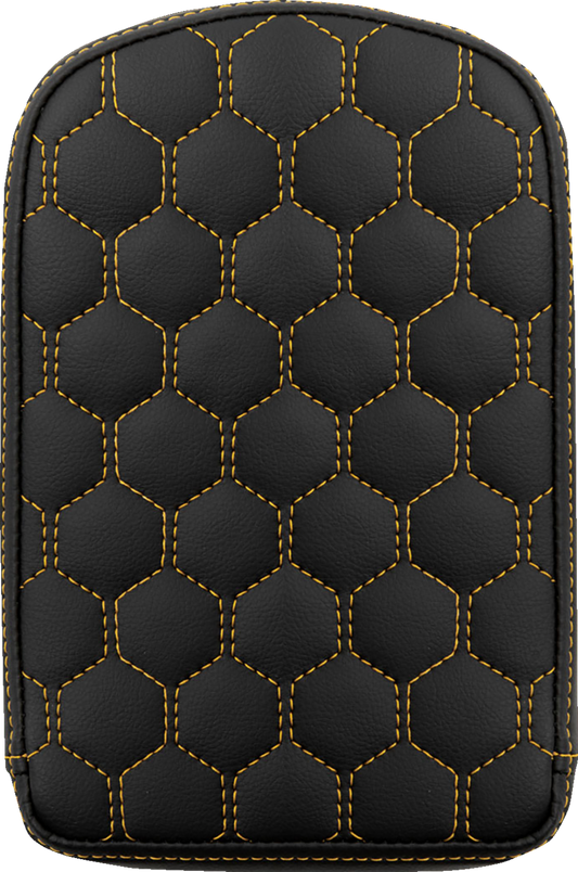 SADDLEMEN RoadSofa™ Sissy Bar Pad - Honeycomb - Gold Stitching 041149GOL