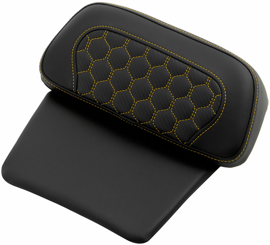 SADDLEMEN Chopped Tour Pak Pad - Honeycomb - Gold Stitching - FLH/FLT '14-'24 814-07C-19007