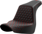 SADDLEMEN Step-Up Seat - Honeycomb - Red Stitching - FL/FX '18-'24 818-29-17704