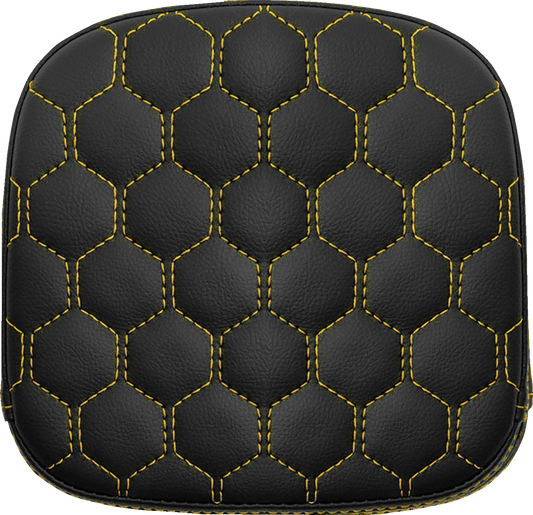 SADDLEMEN Sissy Bar Pad - Honeycomb - Gold Stitching 040719007