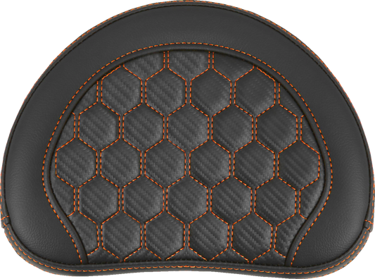 SADDLEMEN RoadSofa™ Sissy Bar Pad - Honeycomb - Orange Stitching 051319003