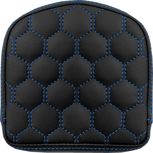 SADDLEMEN RoadSofa™ Sissy Bar Pad - Honeycomb - Blue Stitching 040849BLU