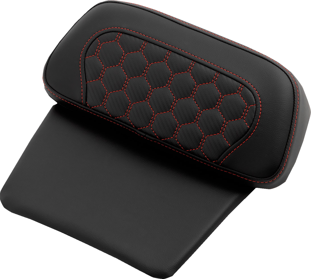 SADDLEMEN Chopped Tour Pak Pad - Honeycomb - Red Stitching - FLH/FLT '14-'24 814-07C-19004