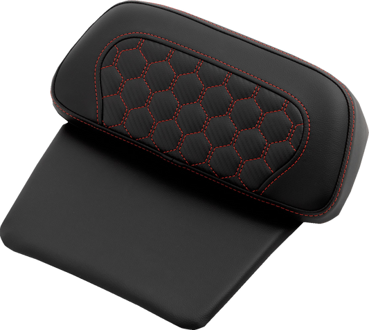 SADDLEMEN Chopped Tour Pak Pad - Honeycomb - Red Stitching - FLH/FLT '14-'24 814-07C-19004