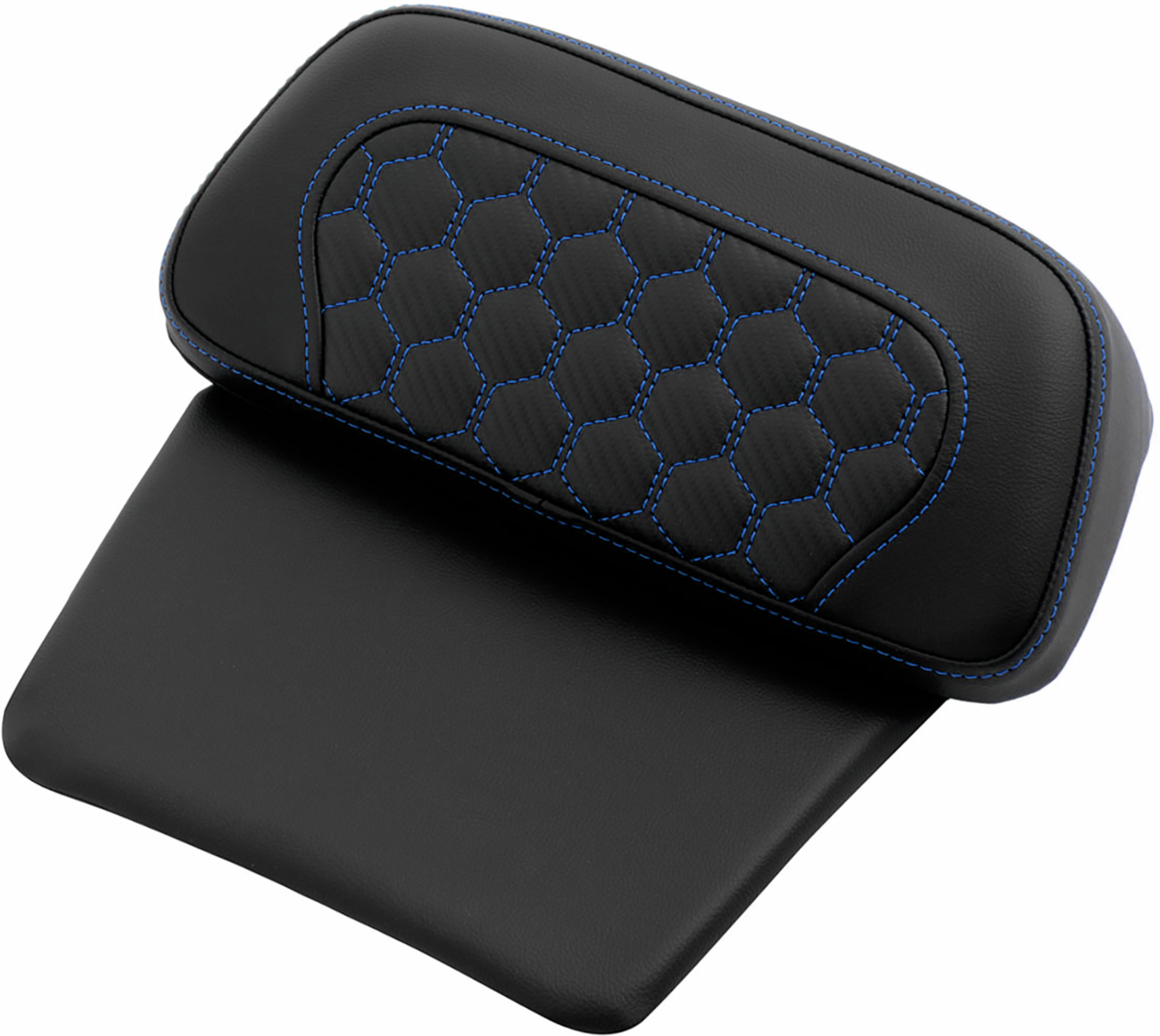 SADDLEMEN Chopped Tour Pak Pad - Honeycomb - Blue Stitching - FLH/FLT '14-'24 814-07C-19001
