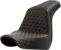 SADDLEMEN Step-Up Seat - Honeycomb - Gold Stitching - FL/FX '18-'24 818-29-17707