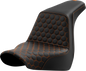 SADDLEMEN Step-Up Seat - Honeycomb - Orange Stitching - FL/FX '18-'24 818-29-17703