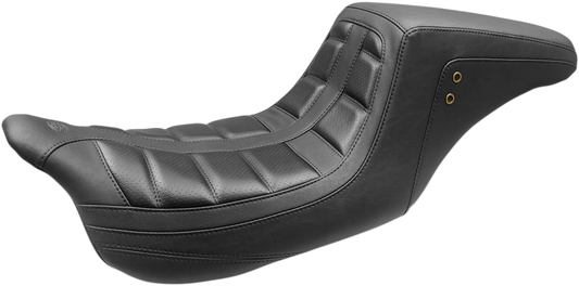 MUSTANG Squareback One-Piece Seat - Tuck and Roll - Black w/ Black Stitching - FL '08-'25 75239