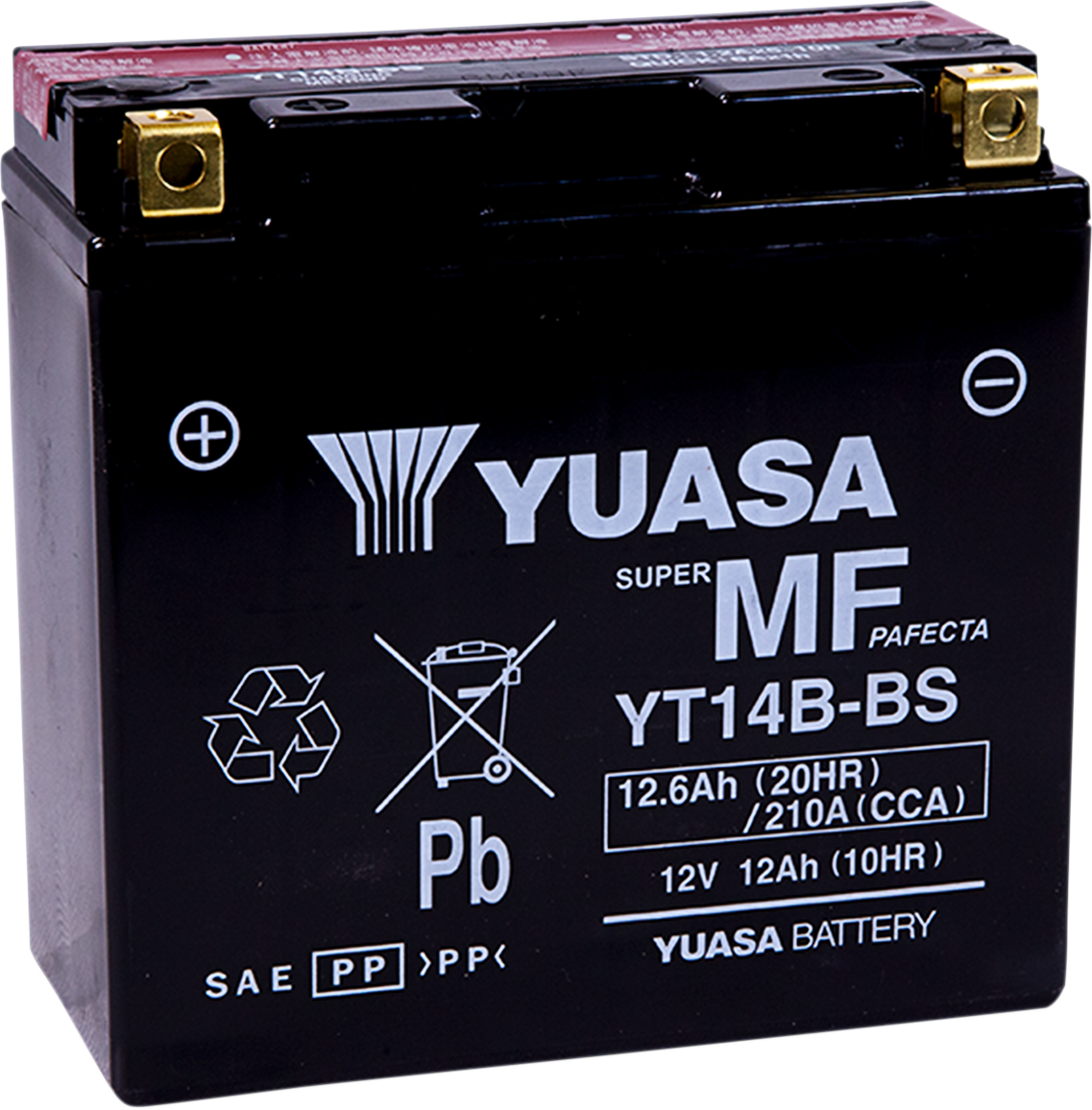 YUASA AGM Battery YUAM624B4 YT14B-BS - 0.60 Liter Sealed Absorbed-Glass Mat Design
