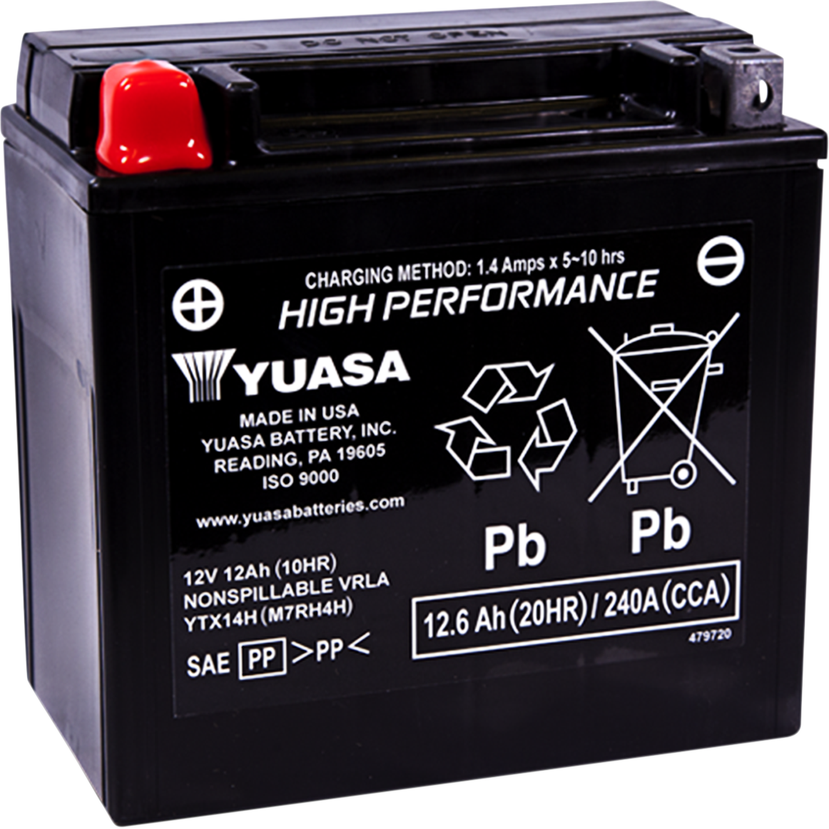YUASA AGM Battery YTX14H YUAM7RH4H – High-Capacity Maintenance-Free Car Battery