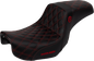 SADDLEMEN Pro Series SDC Performance Seat - Carbon Fiber/Lumbar Gripper - Red Stitch - Dyna '06-'17 SC80604RED