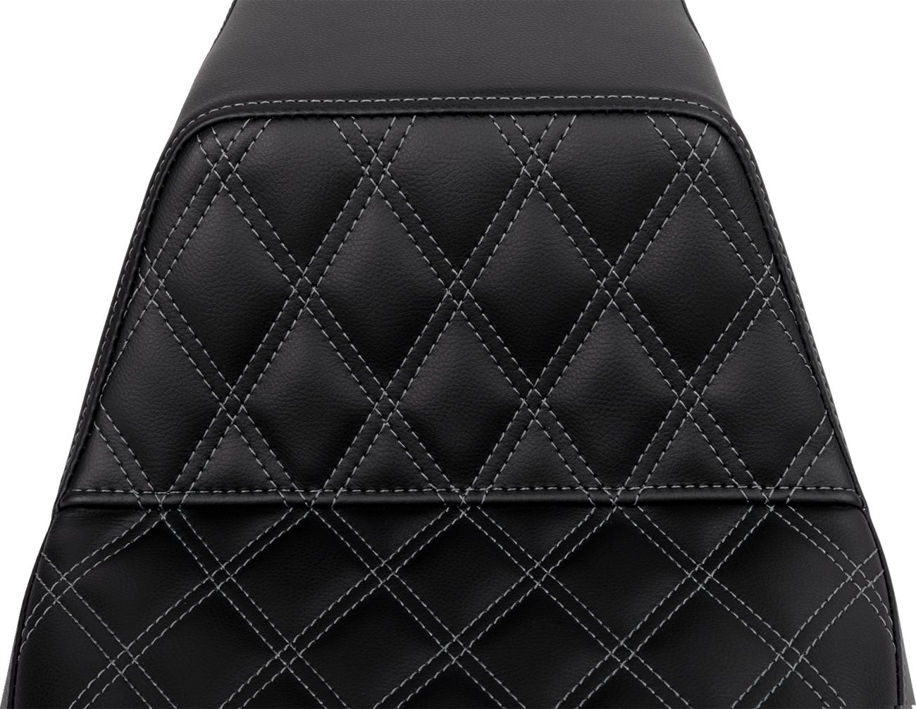 SADDLEMEN Step-Up Seat - Front Lattice Stitch - Dark Gray Stitch - FLH/FLT '08-'23 808-07B-17202