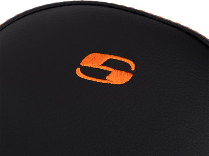 SADDLEMEN Step-Up Seat - Front Lattice Stitch - Orange Stitch - FLH/FLT '08-'23 808-07B-17203