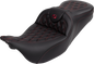 SADDLEMEN Roadsofa™ Seat - with Backrest - Wine Berry Stitch - FL '08-'23 808-07B-182B8