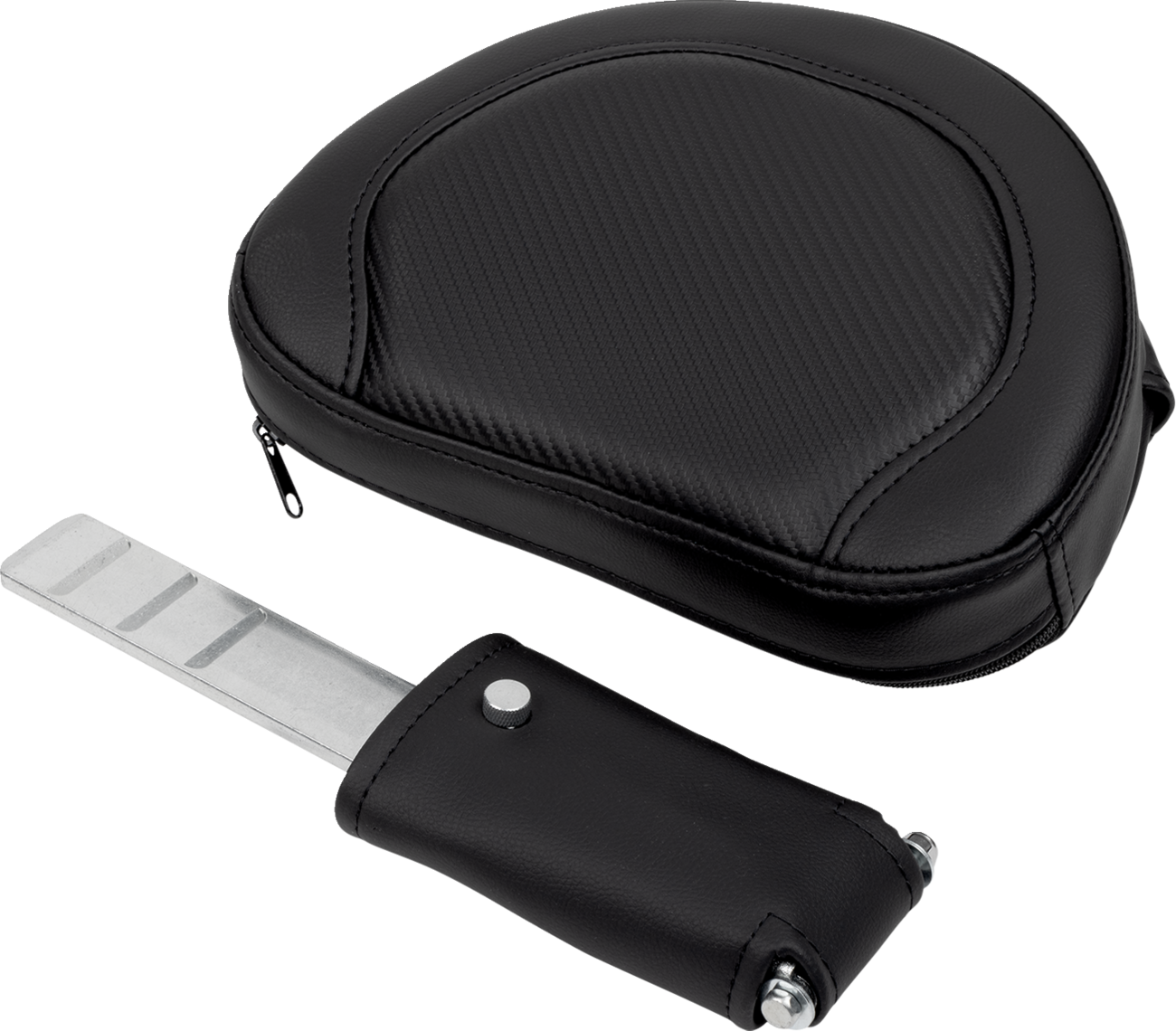 SADDLEMEN Roadsofa™ Seat - with Backrest - Carbon Fiber - Black Stitch - FL '08-'19 808-07B-185B0