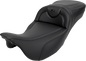 SADDLEMEN Roadsofa™ Extended Reach Seat - Carbon Fiber - Black Stitch - without Backrest - FL '08-'24 808-07B-18600