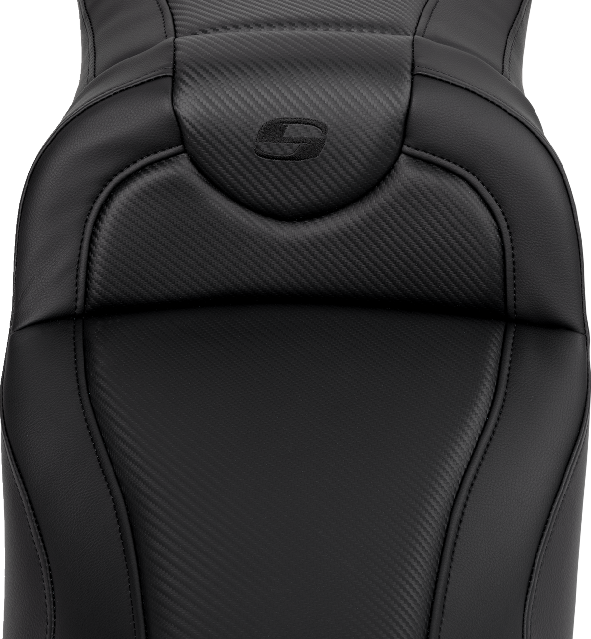 SADDLEMEN Roadsofa™ Extended Reach Seat - Carbon Fiber - Black Stitch - without Backrest - FL '08-'24 808-07B-18600