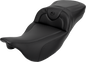 SADDLEMEN Roadsofa™ Extended Reach Seat - Carbon Fiber - Black Stitch - Backrest - FL '08-'24 808-07B-186B0