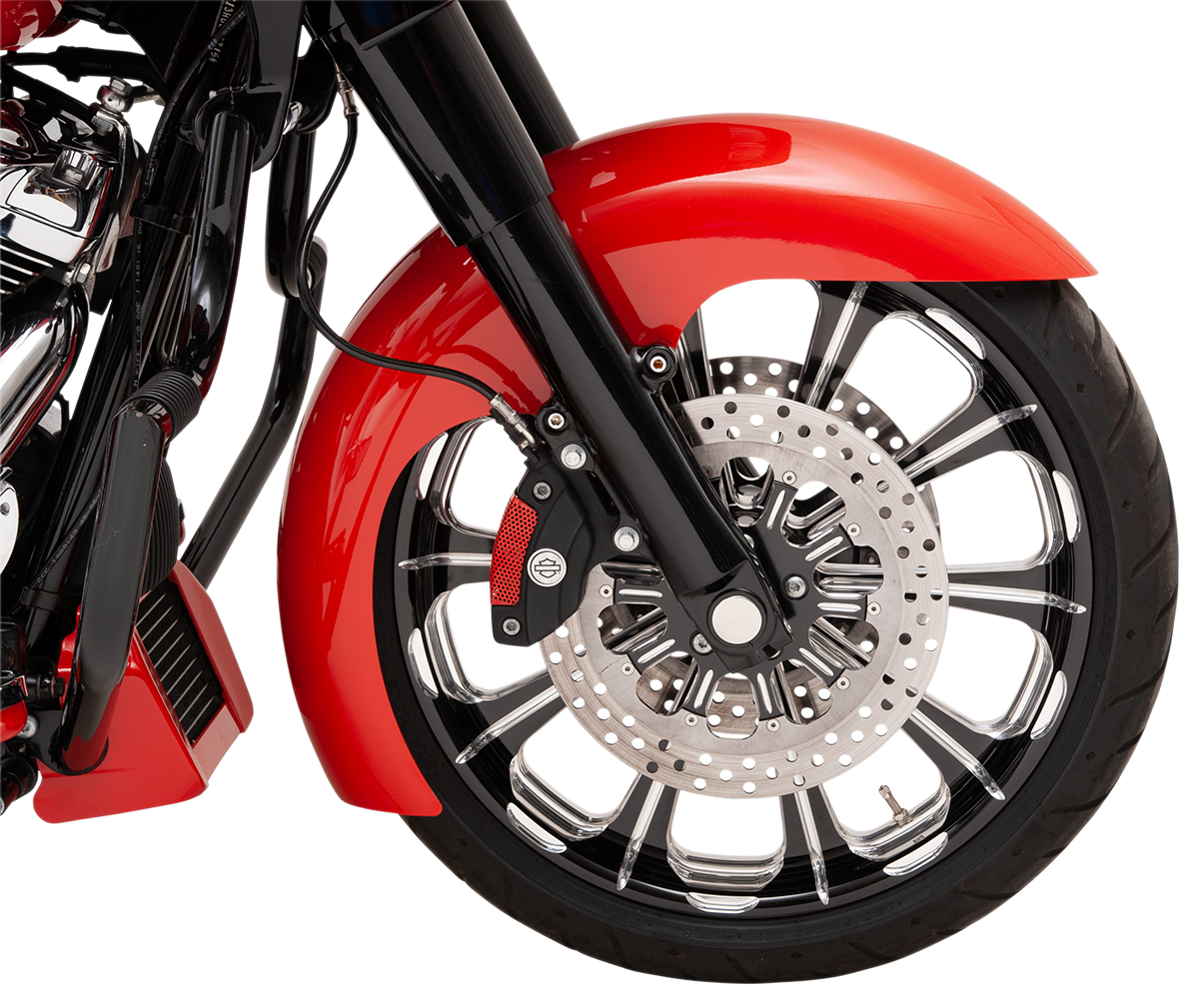 KLOCK WERKS Level Front Fender - Black - 16"-19" Wheel - HD Touring/Trike KWF-01-0112-2014