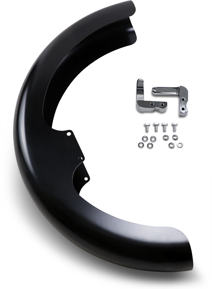 KLOCK WERKS Wrapper Front Fender - Black - 19" - HD Dyna/Softail KWF-03-0016