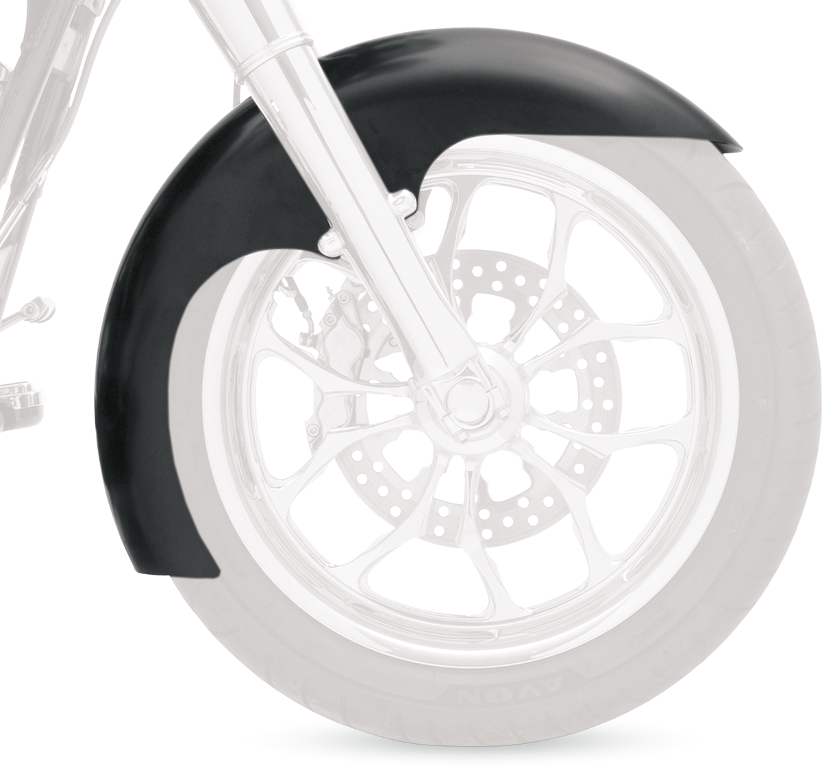KLOCK WERKS Level Front Fender - Black - 19" - HD Softail KWF-02-0494