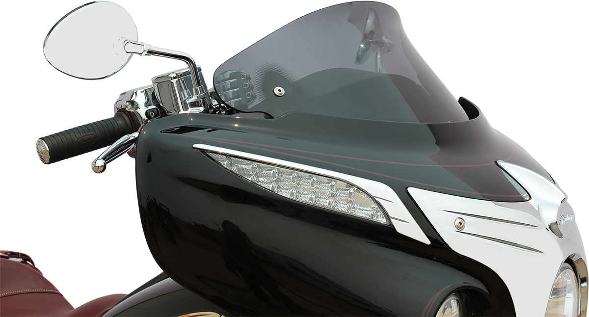 KLOCK WERKS Flare® Windshield - 10" - Short - Dark Smoke - '14-'25 Indian KWW-04-0040