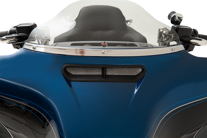 KLOCK WERKS Fairing Vent Screen - Round - Chrome - FLHT/FLHX KWS-01-0002