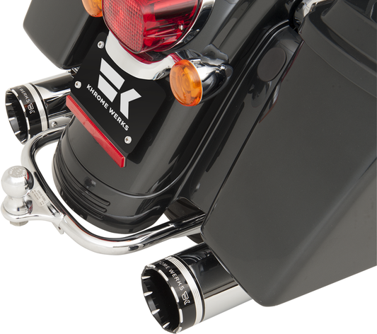 KHROME WERKS 2-into-2 Dominator Exhaust System - Chrome - '09-'16 FL - With 4-1/2" Muffler 200630