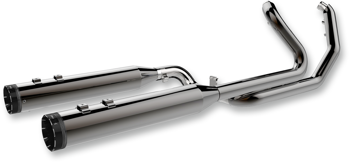 KHROME WERKS 2-into-2 Dominator Exhaust System with 4-1/2" Mufflers - Eclipse® - FL 201810A