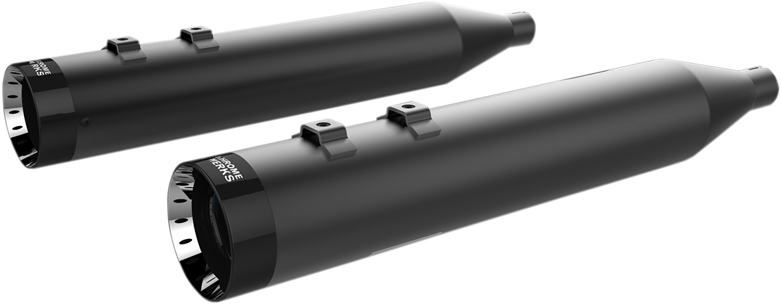 KHROME WERKS 4-1/2" HP-Plus® Slip-On Mufflers - Black with Turbine Tip 202845