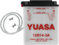 YUASA Y12N14-3A Yumicron CX Lead/Calcium Battery for Enhanced Cranking Power