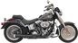 BASSANI XHAUST 2:1 Exhaust - Black - Short - Softail 12122J