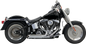 BASSANI XHAUST Pro Street Exhaust - Chrome - Turn Out - '86-'17 Softail 1S24D