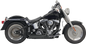 BASSANI XHAUST Pro Street Exhaust - Black - Turn Out - '86-'17 Softail 1S24DB